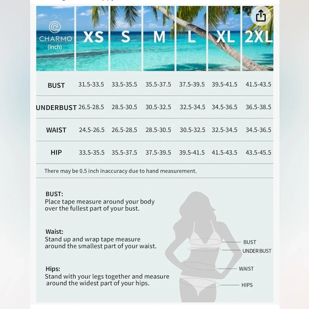 ♥️SOLD♥️Tummy Control teal One Piece Swimsuit - Charmo - Picture 4 of 6